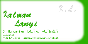 kalman lanyi business card